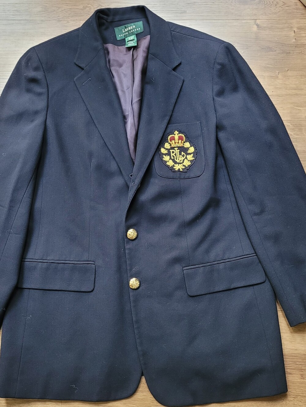 Lauren Ralph Lauren Crested Navy Jacket 14W